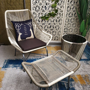創(chuàng)意戶外陽(yáng)臺(tái)藤椅茶幾三件套花園庭院藤編桌椅室內(nèi)外休閑沙發(fā)椅